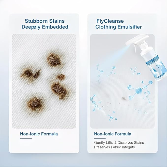 2026 New Cloth Cleanse Clothing Emulsifier, Non-ionic Laundry Pre-Treatment, 300ml Natural Cleanse Emulsifier Spray, Gentle Fabric Cleaner Restores Color, No Damage Spot Cleaner (2pcs)