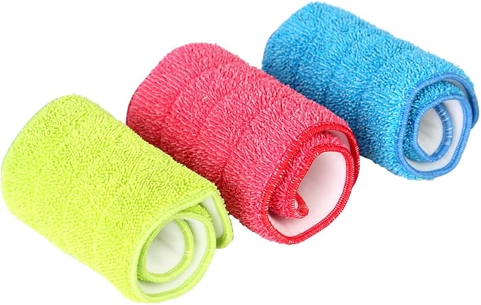 3pcs Mop Cloth Water Spraying Cleaning Tool for Household Use Microfiber Mop Pads for Corners Bathrooms Kitchens