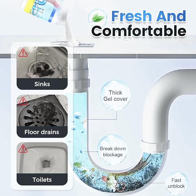 2026 New Multi-functional Sink & Drain Cleaner Powder Quick Foaming Heavy Duty Clog Remover for Kitchen Bathroom (1PC)