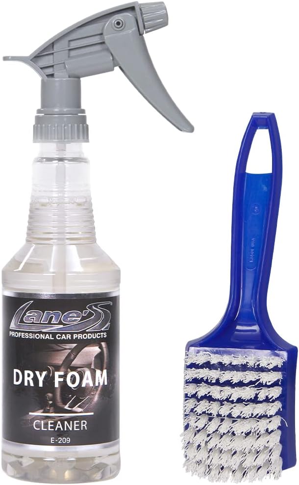 LANE'S Dry Foam Carpet Cleaner & Scrub Brush Kit - 16oz - Easy to use - Quick and Efficient Formula - Powerful Cleaning - Included Scrub Brush