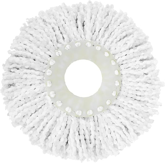 Casabella Spin Cycle Floor Mop Microfiber Refill Head, Machine-Washable, White
