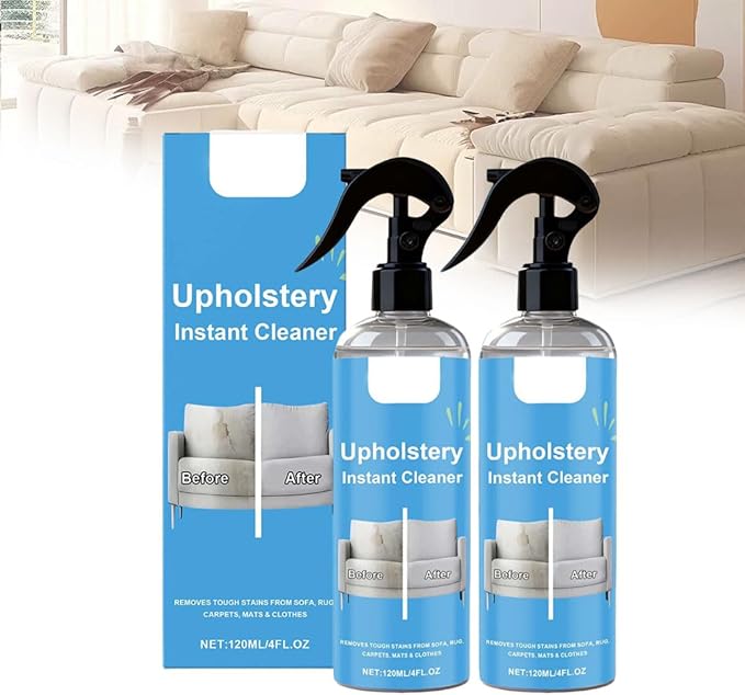 Upholstery Cleaner Tough on Stains,Safe on Fabric,Fresh Like New, Powerful Remover Clothes Dry-Clean Spray Deep-Penetrating, Quick-Drying (2PCS)