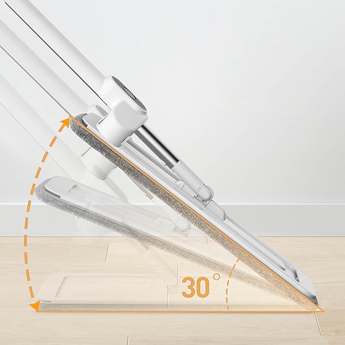 2 in 1 Spray Mop with Removing Function Wet Dry Dual Use Floor Cleaning Mop for Household Kitchen Bathroom Stainless Steel ABS Cotton Cloth (38CM Panel)