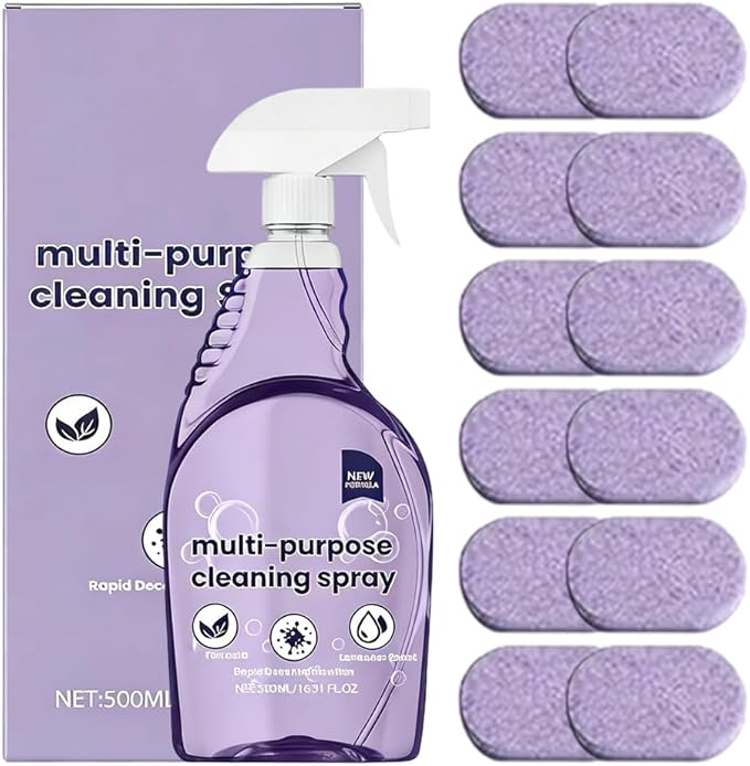 Spray Oven Cleaner & All-Purpose Cleaner, Multi-Surface Cleaning Spray with Concentrated Tablets for Grill, Kitchen, Bathroom, Home (12pcs)