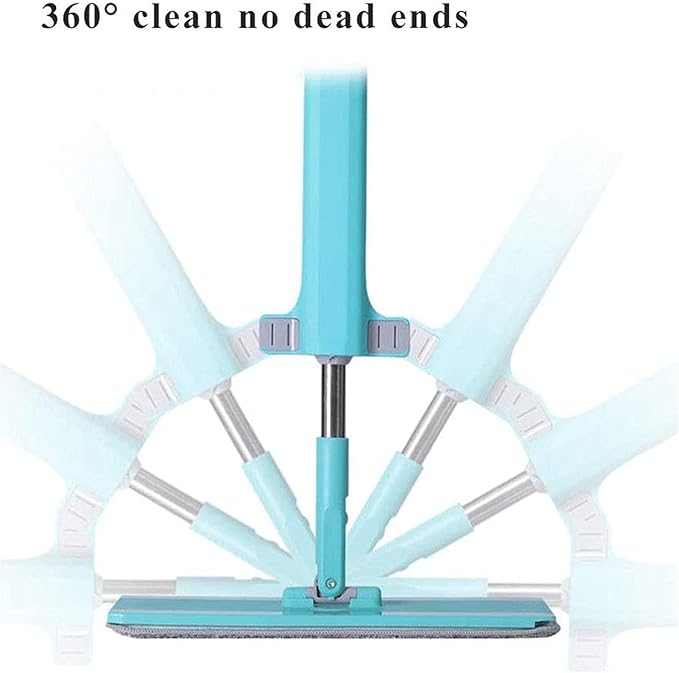 Spray Mop with 2 Interchangeable Heads Microfibre Floor Mop with Rewashable Pads Swivel Head and One Touch Bottle Release