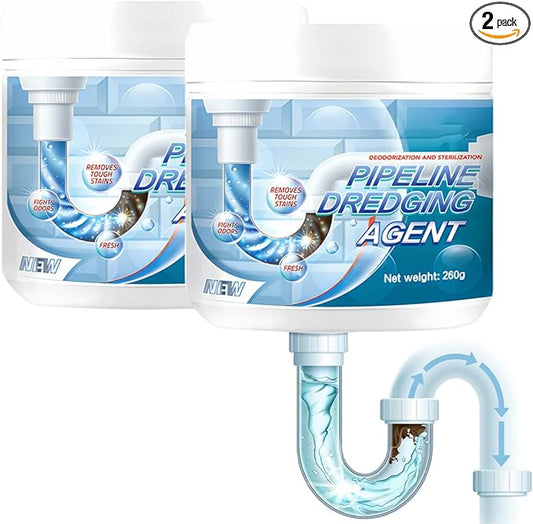 Upgrade Drain Clog Remover, Powerful Pipe Dredging Agent, Sink Drain Cleaner for Kitchen Bathroom, Unclogging Solution for Pipes, Toilets & Showers (2 PCS)