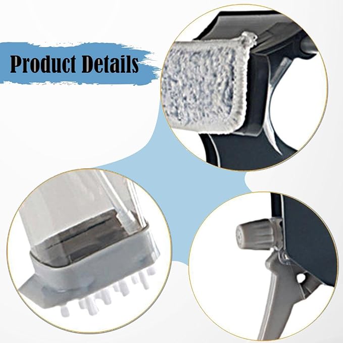Window Cleaner Squeegee Spray Bottle Lightweight Brush Glass Cleaning for Shower Screen Car Mirror Countertop Tile