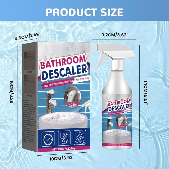 Stubborn Stains Cleaner, 2025 Upgrade Bathroom Descaler Cleaner Multipurpose Bathroom Foam Cleaner, Bathrooms Descaler Spray Limescale Cleaner for Bathtub Sink Glass Tiles (2PCS)
