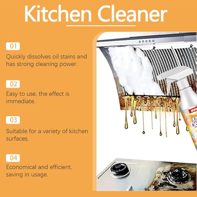 RJDJ Kitchen Foam Cleaner, 2024 Kitchen Foam Cleaner, Multi-Surface, Heavy-Duty Kitchen Foam Cleaner, Easy-to-Use All-Purpose Cleaner for Home, Restaurant, and Professional Use (3pcs)