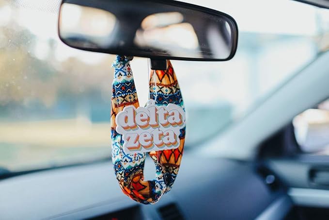 Sorority Shop DZ Retro Air Freshener - Delta Zeta Bubblegum Scented Air Freshener – Sorority Retro Design Air Freshener for Car or Dorm– Sorority Gift, Charm Paraphernalia