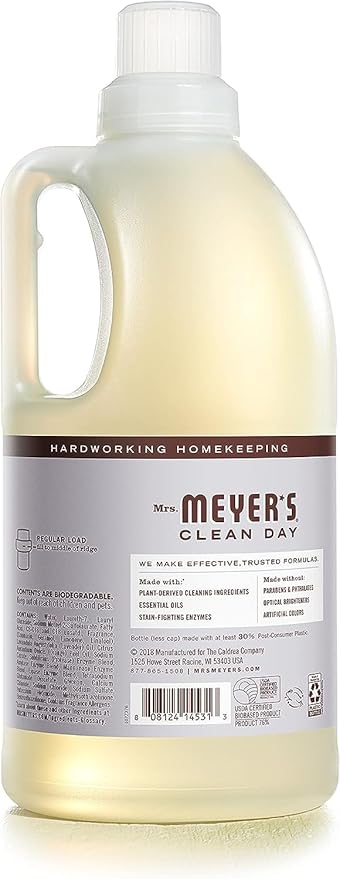 Mrs. Meyer’s Clean Day Lavender Laundry Detergent Concentrated Loads Per Bottle (64 Fl Oz (Pack of 3))
