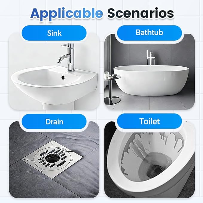 2026 New Multi-functional Sink & Drain Cleaner Powder Quick Foaming Heavy Duty Clog Remover for Kitchen Bathroom (2PCS)