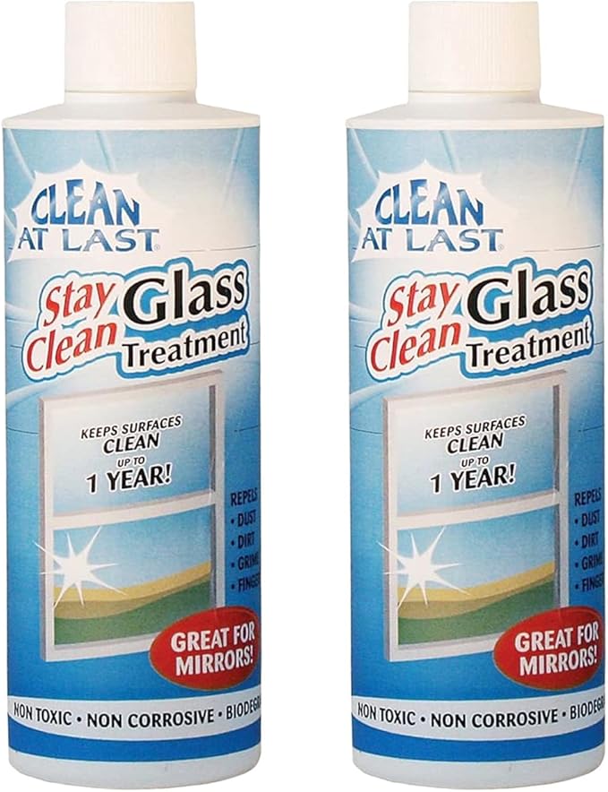 Clean At Last Glass Treatment Clear And Shiny Glass Surfaces Mirror Tile Patio Doors 8 Oz - (2 Pack)