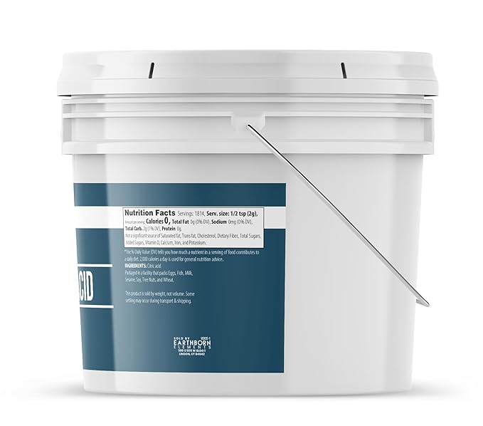 Earthborn Elements Citric Acid (1 Gallon), Food Safe, Preservative & Cleaner