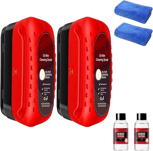 Automotive Oil Film Cleaning Brush, Glass Cleaner, Glass Oil Film Remover, With Send Towels And Replenisher