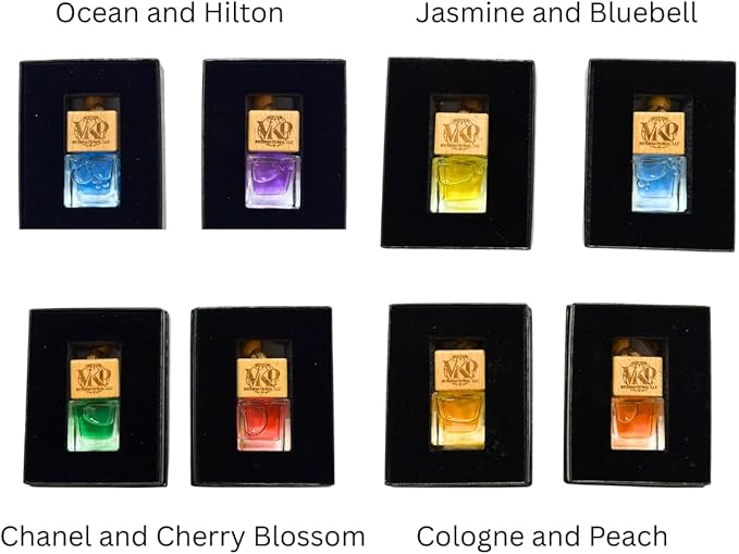Hanging Air Freshener Fragrance Oil Glass Bottle with Multiple Scents, Automobile Interior Decoration, Long Lasting for Car and Home, Chanel Cherry Blossom Scent