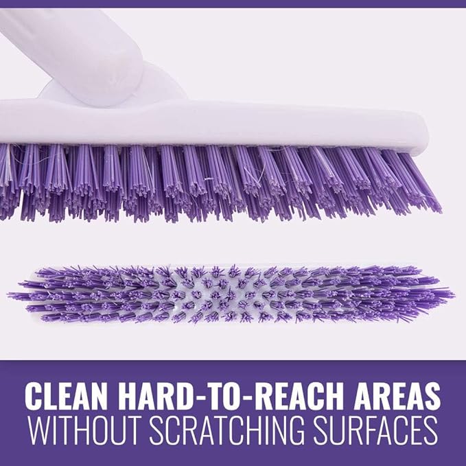 Fuller Brush E‑Z Scrubber Replacement Head – 9" V‑Trim Tile & Grout Brush Head Only, Compatible with Telescopic Handle (Sold Separately) – Deep Grime Cleaning Without Scratching