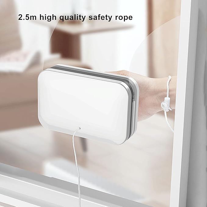 Double Sided Window Cleaner,Magnetic Window Cleaner Tool, Large Handle High Safety Sturdy Plastic Window Cleaning Tool for 3 to 10mm Glasses