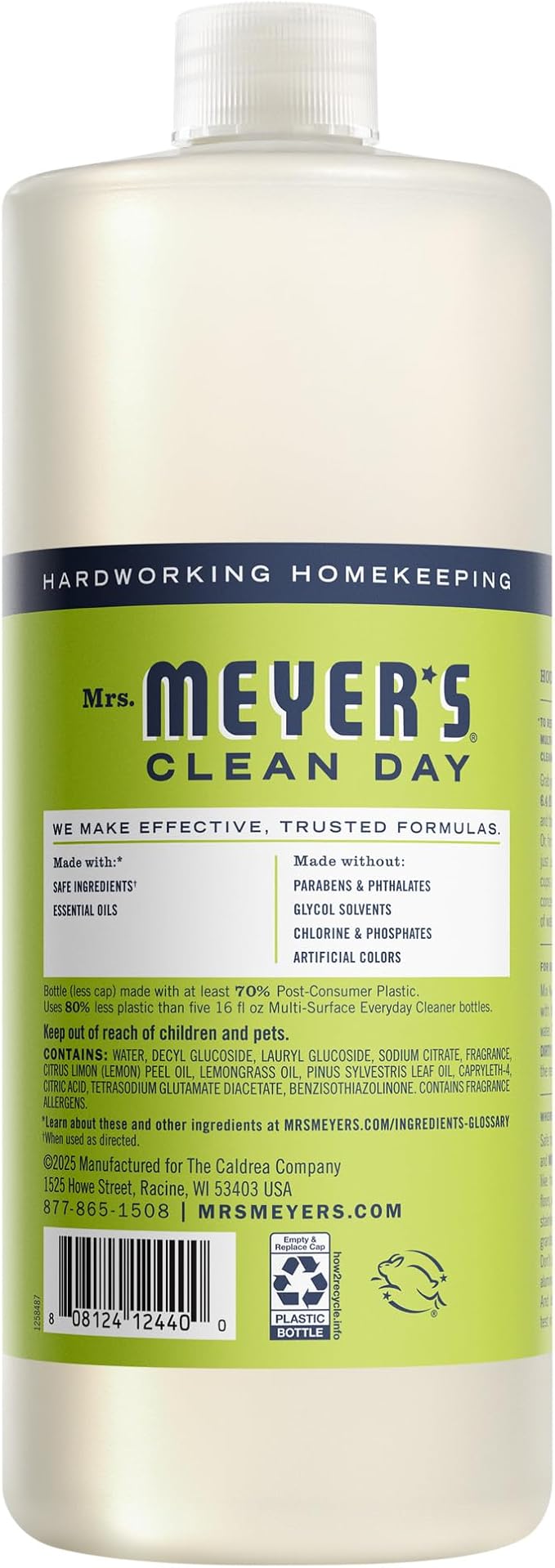 Mrs. Meyer's Multi-Surface Concentrate Lemon Verbena, 32 OZ (Pack of 2)