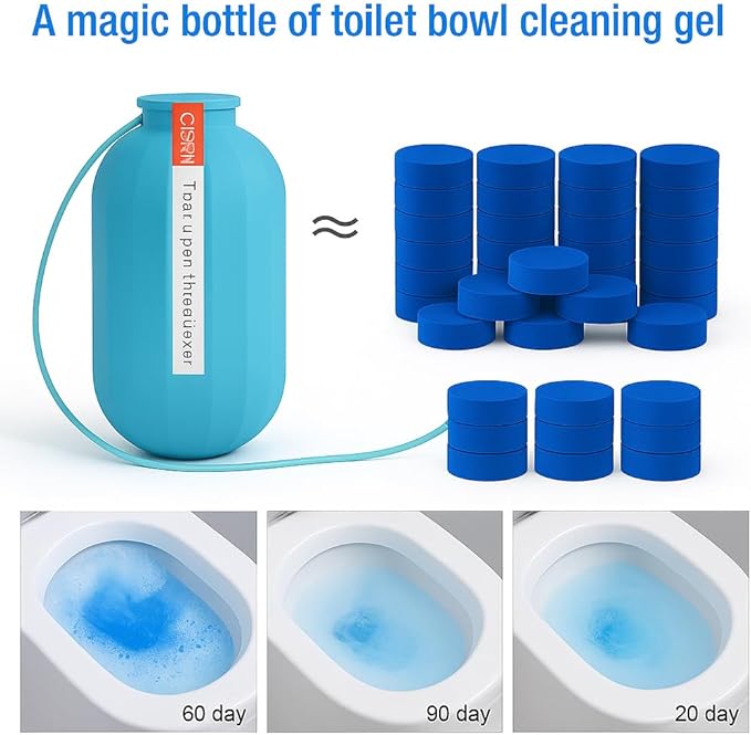 Toilet Tank Cleaner 4 Pack – Automatic Gel Bottle for Deodorizing, Stain & Scale Removal – Long-Lasting Freshness with Natural Scent – Easy Drop-in Design for Bathroom Cleaning