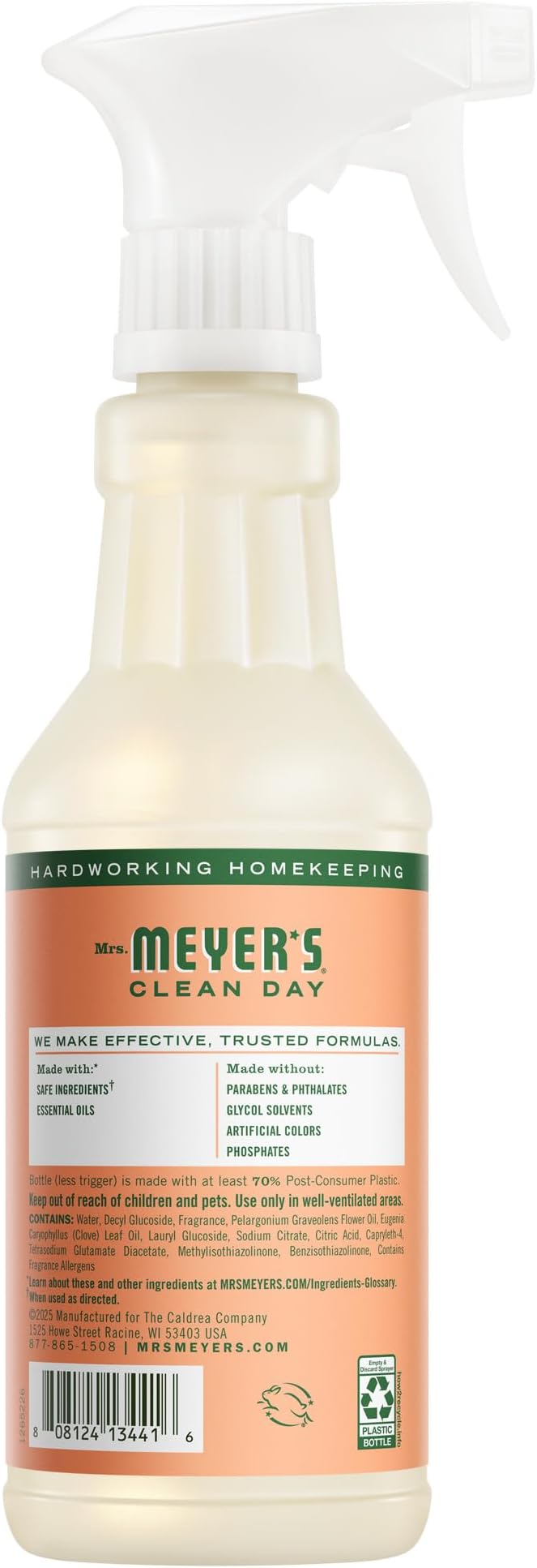 MRS. MEYER'S CLEAN DAY Multi-Surface Everyday Cleaner, Geranium Scent, 16 Ounce Bottle, Pack of 3