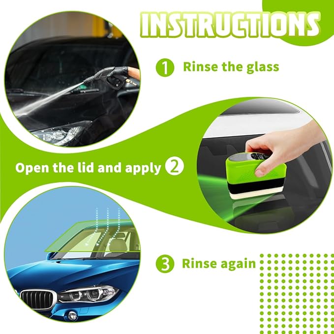 Windshield Cleaner, Windshield Cleaner, Glass Cleaner with Anti-Rain & Anti-Fog Coating,Oil Film Brush for Car Windows & Glass, Perfect Visibility at All Times (1, Green)