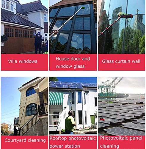 Glass Cleaning Brush Home Water Fed Telescopic Pole Kit Solar Panel Brush Rotating for Photovoltaic Panel，3.6-10.8M Window Cleaning Pole Water Fed Pole Kit Telescopic Brush Extendable Window