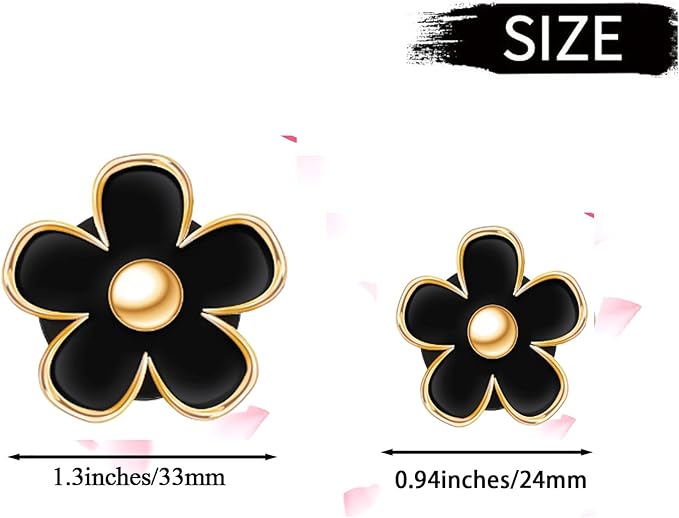 6pcs Colorful Daisy Flower Car Air Vent Clips, Car Air Outlet Freshener Clip for Auto Interior Decoration Accessories (Black White Red)