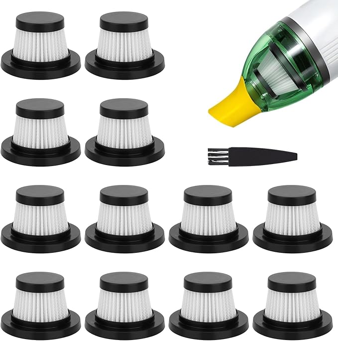 Vacuum Filters Replacement: for Vacuum Cleaner as Seen on TV, Washable Hepa Filter for Compact Cordless Vacuum, High Efficiency Filters for Vac (12 Pack)