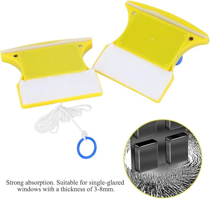 SUNGOOYUE Magnetic Double Sided Window Cleaner Glass Wiper Tool for Home Patio Doors Mirror Tiles