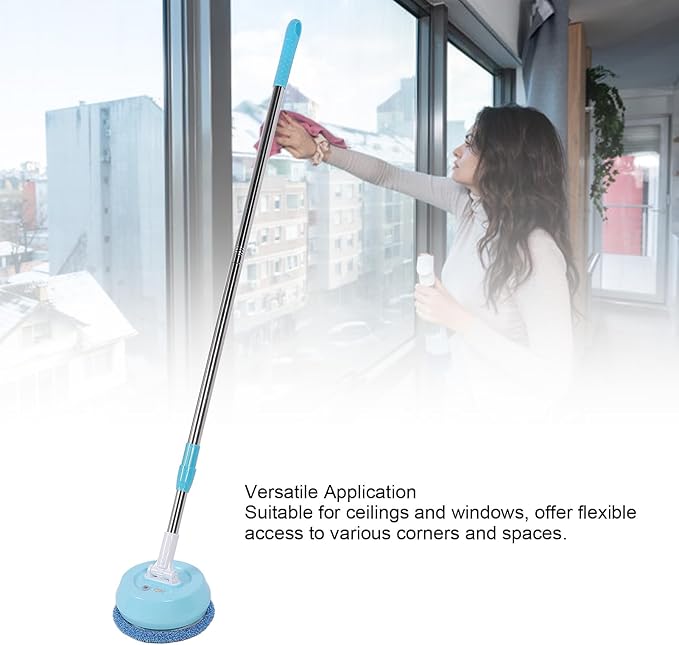 Powerful Cordless Electric Mop, Adjustable Handle, Spin Mop for Ceilings and Window, Floor Cleaner with 1200mAh Battery Capacity, ABS Material, Efficient for Home (Style1)