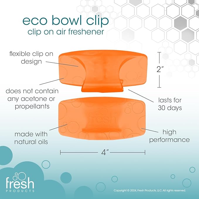 Fresh Products Eco Bowl Clip 2.0 Toilet Bowl Air Freshener, Mango Scent, 6 Clips