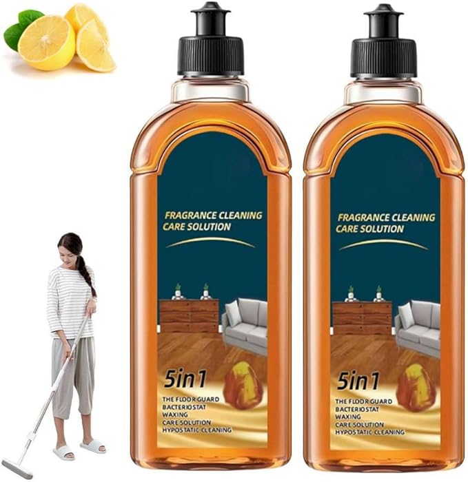 2PCS Spainho Floor Cleaner,Aucosh Floor Cleaner,Spainho 5 in 1 Floors Cleaners,Aucosh Floor Cleane, Fragrance Cleaning Care Solution,Dual Action Stain and Odor,For Tiles Wood Floors,Bathroom