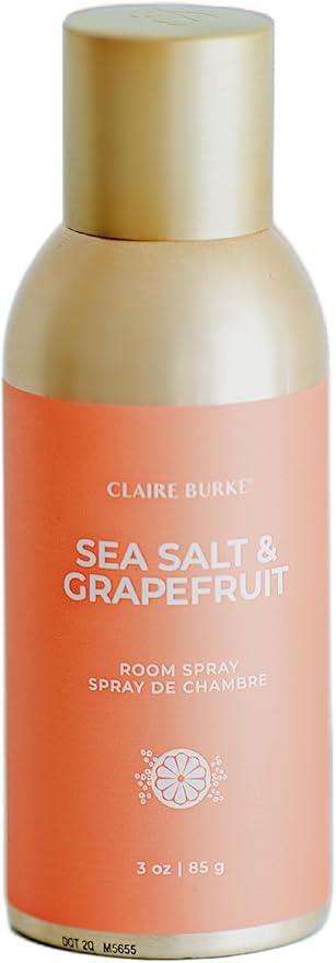 Claire Burke Sea Salt & Grapefruit Scent Room Spray, 3 oz - Fresh Home Fragrance & Air Freshener, Natural Scent Home Fragrance, Long Lasting Natural Air Freshener