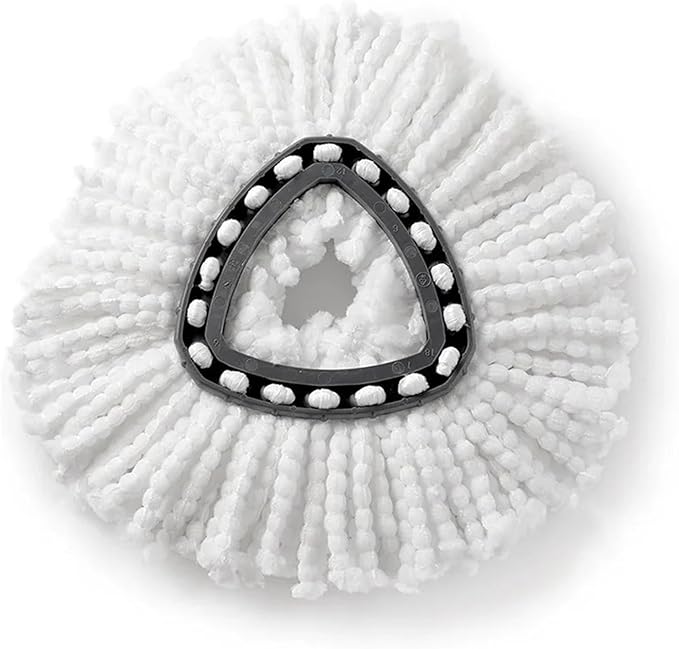 Suitable ，Compatible For Vileda， Compatible For Ocedar ，Spin Mop Heads Triangular Cleaning Cloth Pad Brush Head Replacement Accessories(White-1pcs)