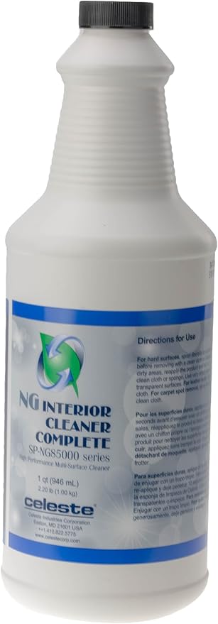 Celeste SP-85000NG Interior Cleaner Complete (Case of 12 Quarts) | Aviation Grade Multi-Surface & Glass Cleaner | Safe for IFE Screens, Leather & Plastics | Non-Crazing & Low VOC