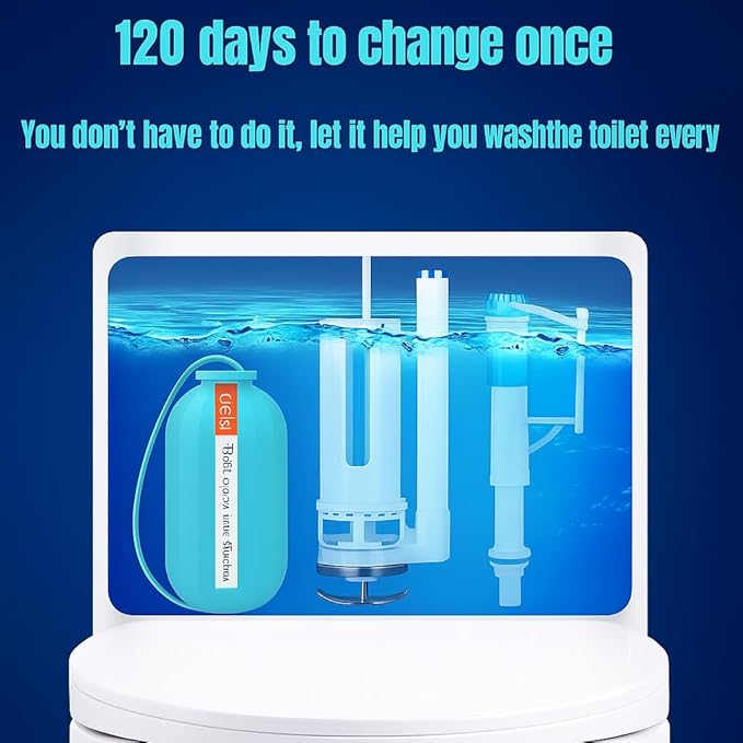 Toilet Tank Cleaner 4 Pack – Automatic Gel Bottle for Deodorizing, Stain & Scale Removal – Long-Lasting Freshness with Natural Scent – Easy Drop-in Design for Bathroom Cleaning