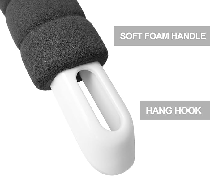 Squeegee for Shower Door, Car Windshield, and Glass Window - 2 Extra Silicone Replacement Blades - Foam Handle - Shower Squeegee - White