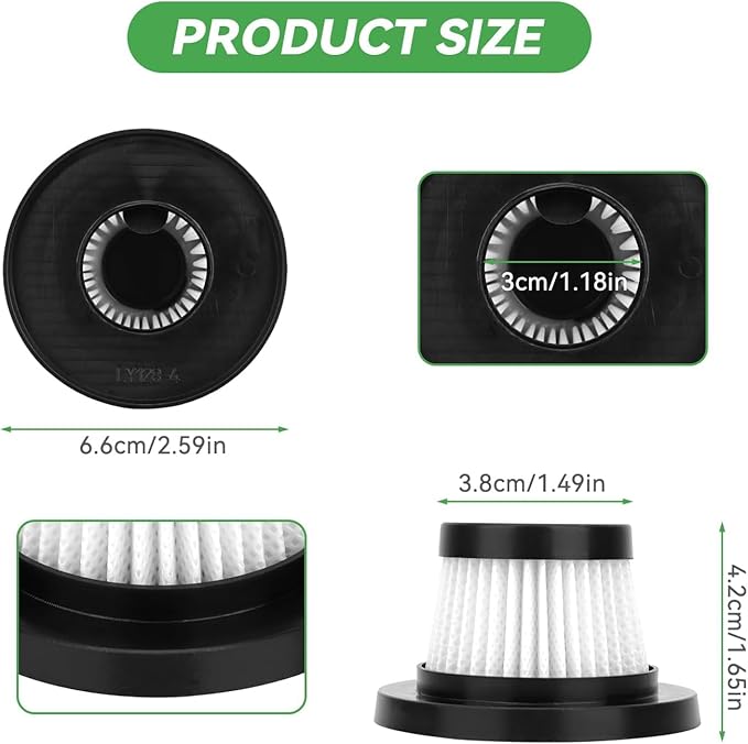 Vacuum Filter for Cordless Vacuum Cleaner as Seen on TV - Replacement HEPA Filter for Vac Compact Cordless Handheld Vacuum 15 Pack