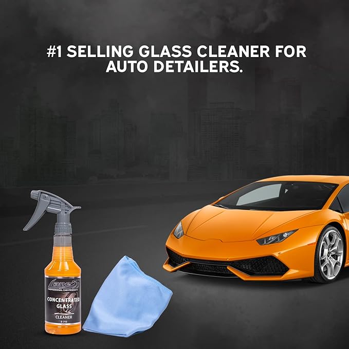 LANE'S Glass Cleaner & Towel Kit - Concentrated Glass Cleaner, Streak Free Formula - Corduroy Window Glass Towel (32 OZ)