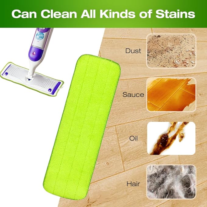 Spray Mop for Swiffer PowerMop Microfiber Multi-Purpose Cloth,5 Pack Upgraded Replacement Refills Reusable Flat Replacement Heads Pad Refills 7 Videos Swiffer PowerMop