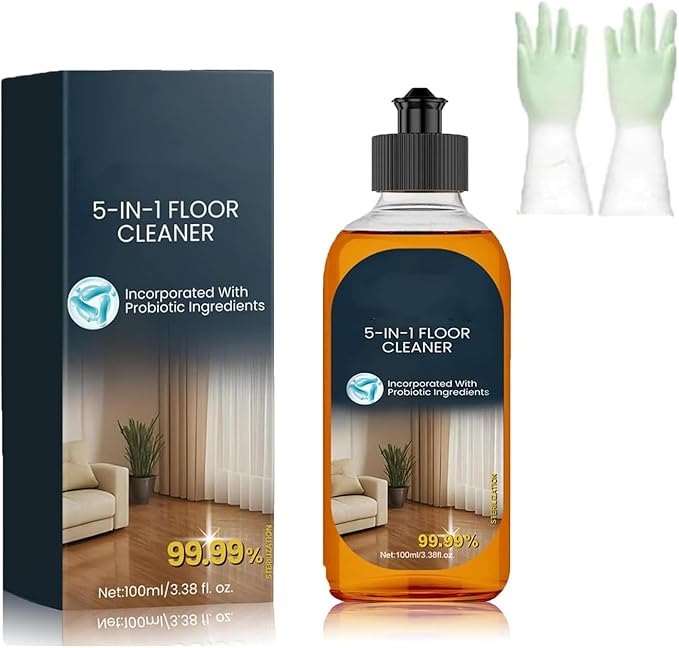 5-In-1 Floor Cleaner Pro, Hardwood Surface Wax/Shine/Oil, 2026 New Cleaning Care Solution, Odor Remover for Hardwood Floors for Mopping Home, Kitchen And Bathroom (1set)