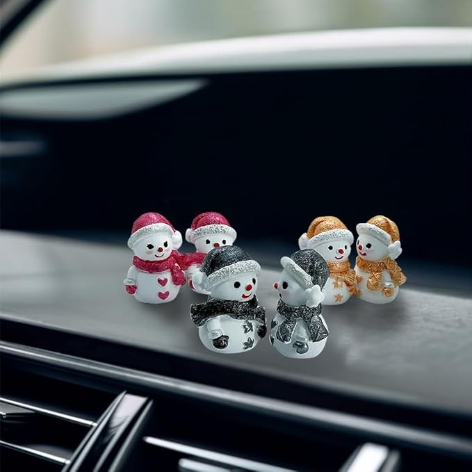 Car air freshener diffuser Plaster Couple Snowman Figurines Fragrant Gypsum Cute interior accessories car dashboard ornaments Indoor Christmas New Year's Gifts Porch Office Desk Decor (Purple, NO.5)