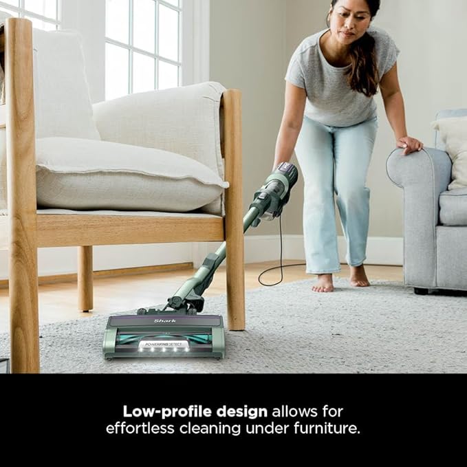 Shark Detect Ultralight Corded Stick Vacuum with Direction Detect and Self-Cleaning Brushroll, Powerful Hair Pickup, Ultra-Lightweight, Crevice & Upholstery Tool Included, Evergreen, HZ752