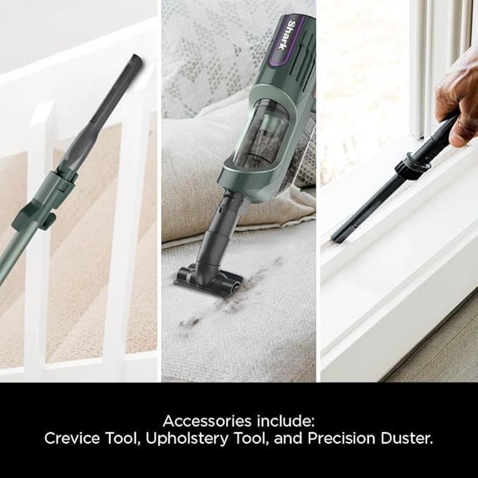 Shark Detect Ultralight Corded Stick Vacuum with Direction Detect and Self-Cleaning Brushroll, Powerful Hair Pickup, Ultra-Lightweight, Crevice & Upholstery Tool Included, Evergreen, HZ752