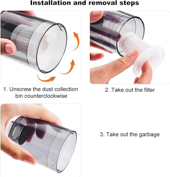Car Vacuum Cleaner Original Filter Set, 5 HEPA Filter, Adapted to IYOFINE V8 Plus/ST-6653 Plus Handheld Vacuum Cleaners,Robust and Durable, Washable 5 PCS (5 Pack)