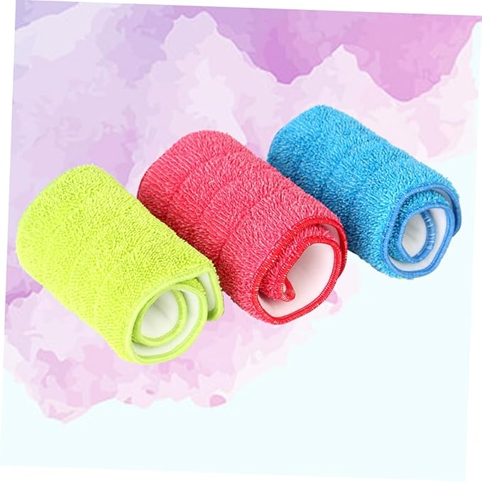 3pcs Mop Cloth Water Spraying Cleaning Tool for Household Use Microfiber Mop Pads for Corners Bathrooms Kitchens