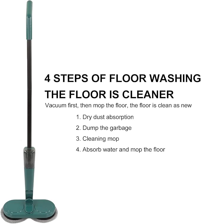 Electric Floor Mop Cordless with 90-Degree for Hardwood Tile and Laminate Floors Powerful Scrubber and Fan-Shaped Spray for Effortless USB Rechargeable Lightweight Design