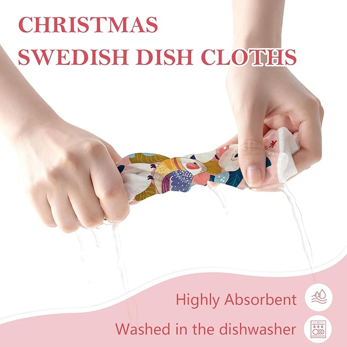Mixed Retro Bird Swedish Kitchen Dishcloths Dish Towels 6 Pack, Bird Dish Towels for Kitchen, Swedish Dishcloth with Flower, Paper Towels Reusable, Dish Cloth Towel Cleaning Wipe for Home Party