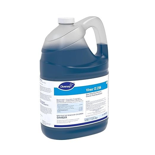 VIREX Diversey II 256 04332. Liquid Disinfectant Cleaner and Deodorant, Hospital Grade Floor Cleaner with Mint Scent, Concentrate, 1-Gallon